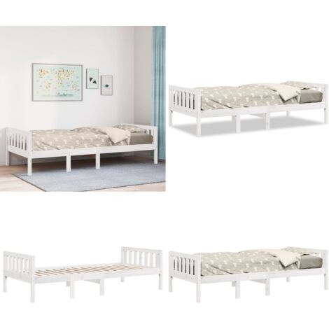 Letto per Bambini senza Materasso Bianco 80x200cm Massello Pino - Letto in legno - Letto con doghe