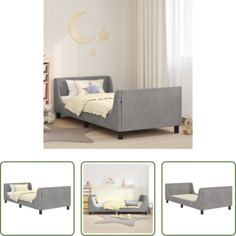Letto per bambini -  Struttura letto bambini con testata Grigio chiaro 90 x 200 cm