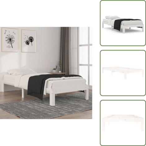 Letto per bambini - vidaXL Giroletto Bianco in Legno Massello di Pino 90x200 cm - Letto per spazi piccoli