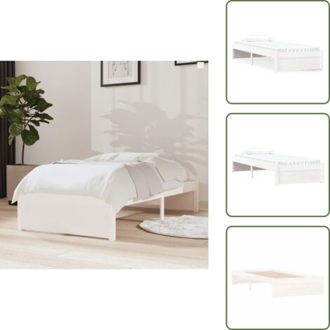 Letto per camera da letto - vidaXL Giroletto Bianco in Legno Massello 75x190 cm Small Single - Letto per bambini