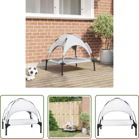 Letto per cani esterno -  Letto per Cani Grigio Argento 63 x 49,5 x 60 cm Acciaio