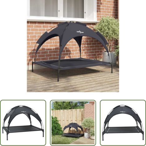 Letto per cani esterno -  Letto per Cani Nero 104 x 86 x 84,5 cm Acciaio