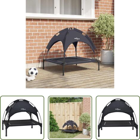 Letto per cani esterno -  Letto per Cani Nero 71 x 64 x 71 cm Acciaio