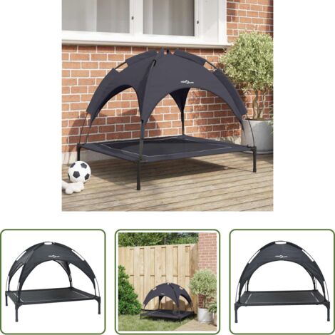 Letto per cani esterno -  Letto per Cani Nero 90 x 81 x 80,5 cm Acciaio