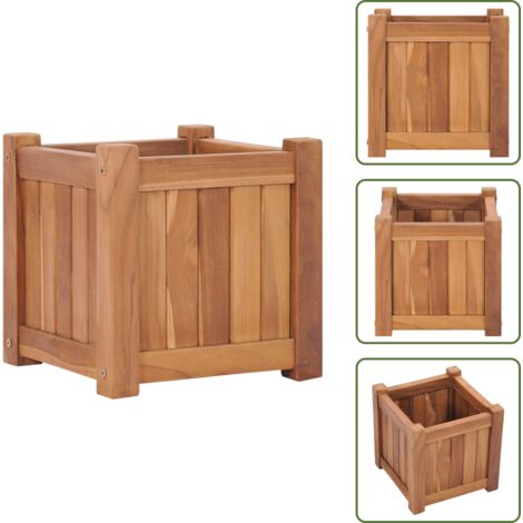 Letto per fiori - vidaXL Letto Rialzato 30x30x30 cm in Legno Massello di Teak - Fioriera in legno