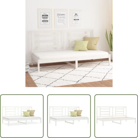 Letto per ospiti -  Dormeuse senza Materasso Bianca 80x200 cm Legno Massello Pino