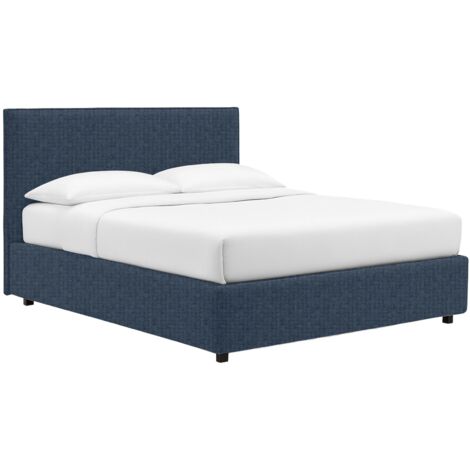 Letto Piazza e Mezza Carlisle, Sfoderabile, Contenitore Made in Italy, blu