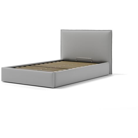 letto piazza e mezza contenitore "zoom" in ecopelle grigio 120x190 cm