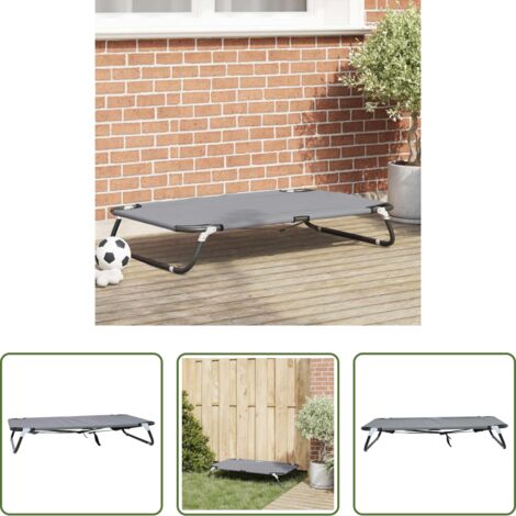 Letto pieghevole per cani -  Letto per Cani Grigio chiaro 105 x 65 x 18 cm Acciaio