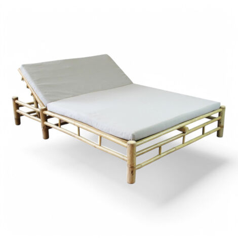 Letto prendisole matrimoniale in legno bamboo con cuscini 210x150xH36 cm Affinity