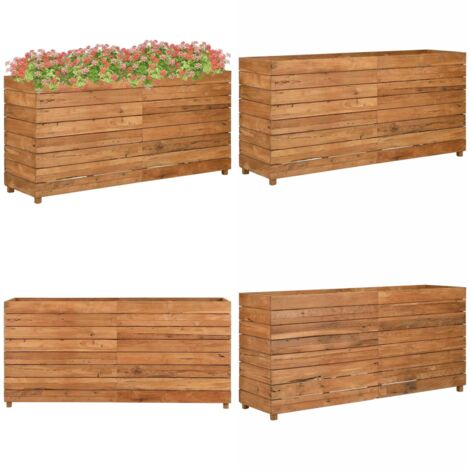 Letto Rialzato 150x40x72 cm Legno di Teak di Recupero e Acciaio - Fioriera rialzata - Fioriera in acciaio