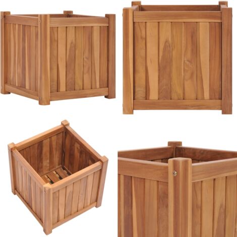 Letto Rialzato 40x40x40 cm in Legno Massello di Teak - Fioriera in teak - Letto da giardino