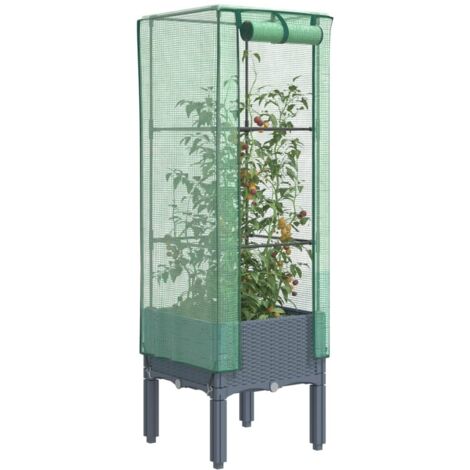 Letto Rialzato con Copertura Serra Effetto Rattan 40x40x140 cm vidaXL