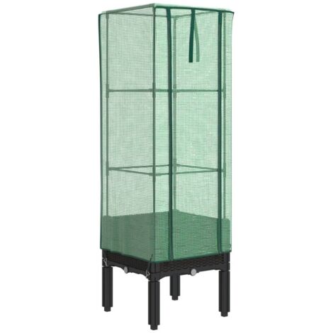 Letto Rialzato con Copertura Serra Effetto Rattan 40x40x140 cm vidaXL