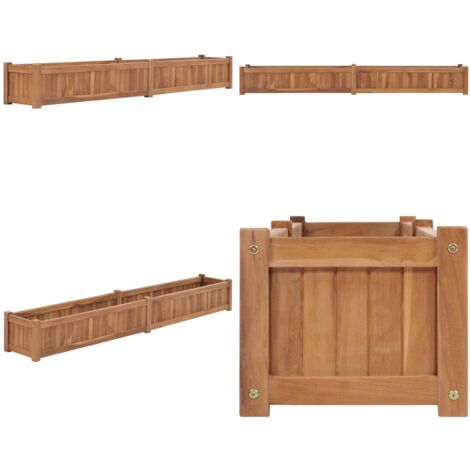Letto Rialzato da Giardino 200x30x25 cm in Massello di Acacia - Fioriera in teak - Letto rialzato