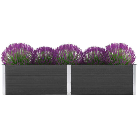 Letto Rialzato da Giardino 250x100x54 cm in WPC Grigio