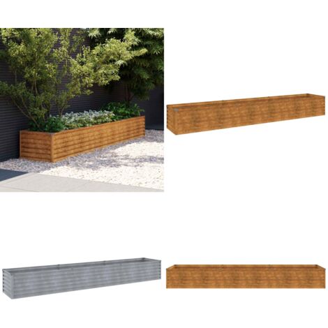 Letto rialzato da giardino 291x50x36 cm in acciaio Corten - Letto rialzato - Acciaio Corten