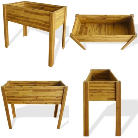 Letto Rialzato da Giardino in Legno Massello di Acacia - Fioriera in legno - Letto rialzato