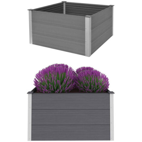 Letto Rialzato da Giardino in WPC 100x100x54 cm Grigio