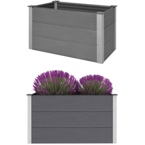 Letto Rialzato da Giardino in WPC 100x50x54 cm Grigio
