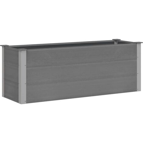 Letto Rialzato da Giardino in WPC 150x50x54 cm Grigio vidaXL 401343