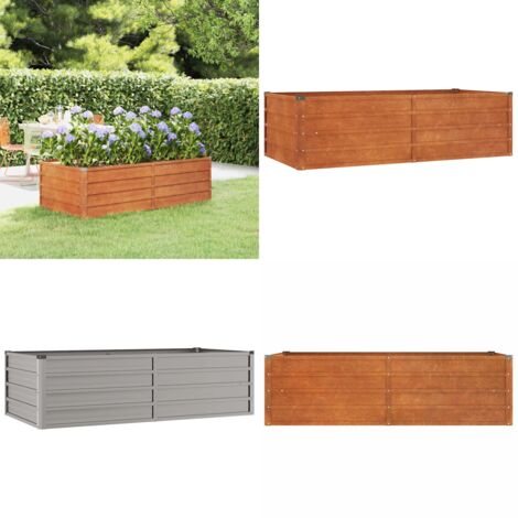 Letto Rialzato da Giardino Ruggine 160x80x45 cm Acciaio Corten - Letto rialzato - Acciaio corten