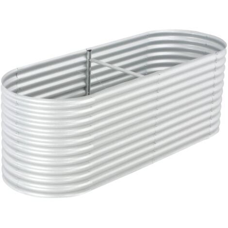 Letto Rialzato Giardino 240x80x81 cm in Acciaio Zincato Argento