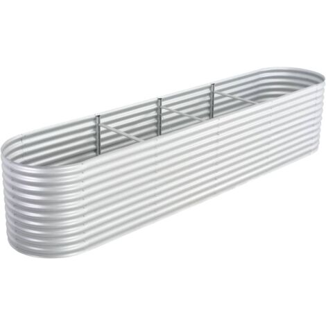 Letto Rialzato Giardino 400x80x81 cm in Acciaio Zincato Argento