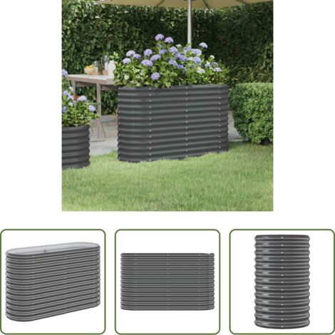 Letto rialzato -  Letto da Giardino in Acciaio Zincato 114x40x68 cm Antracite
