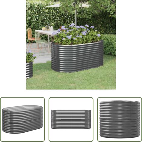 Letto rialzato -  Letto da Giardino in Acciaio Zincato 152x80x68 cm Antracite