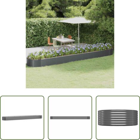 Letto rialzato -  Letto da Giardino in Acciaio Zincato 507x100x36 cm Antracite