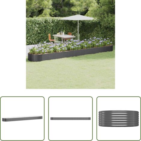 Letto rialzato -  Letto da Giardino in Acciaio Zincato 544x100x36 cm Antracite