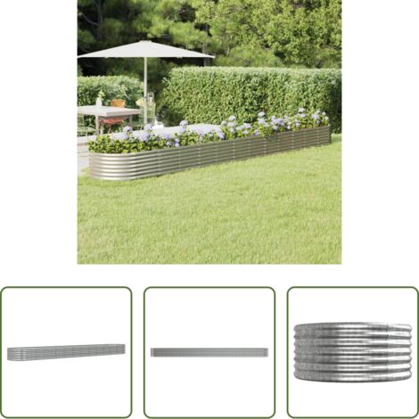 Letto rialzato -  Letto Giardino Acciaio Zincato 512x80x36cm Argento