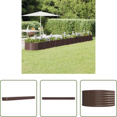 Letto rialzato -  Letto Giardino Acciaio Zincato 512x80x36cm Marrone