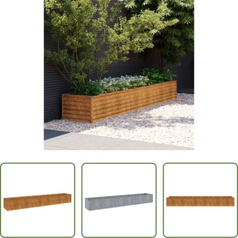 Letto rialzato -  Letto rialzato da giardino 291x50x36 cm in acciaio Corten