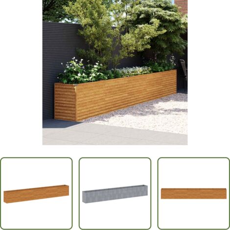 Letto rialzato -  Letto rialzato da giardino 482x50x69 cm in acciaio Corten