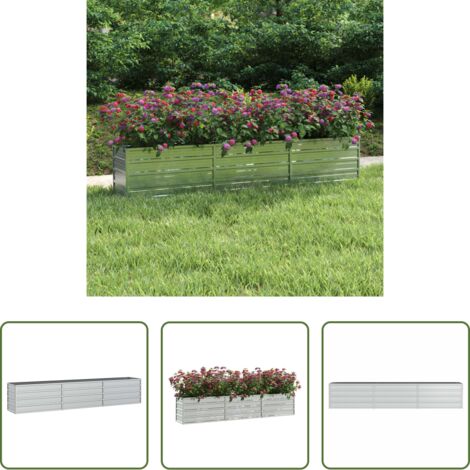 Letto rialzato -  Letto Rialzato Giardino 240x40x45 cm in Acciaio Zincato Argento