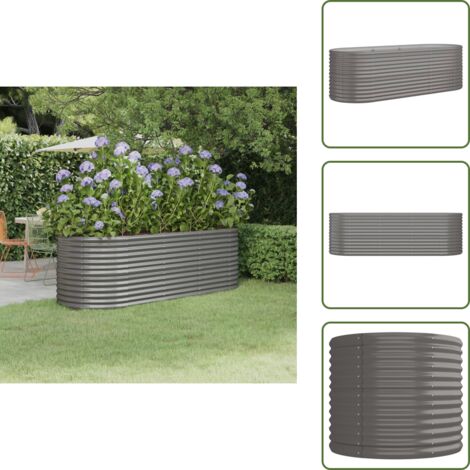 Letto rialzato - vidaXL Letto Giardino Acciaio Zincato 224x80x68 cm Grigio - Fioriera in acciaio zincato