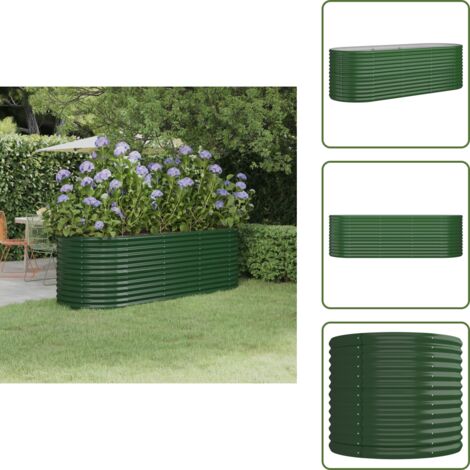 Letto rialzato - vidaXL Letto Giardino Acciaio Zincato 224x80x68 cm Verde - Fioriera in acciaio zincato