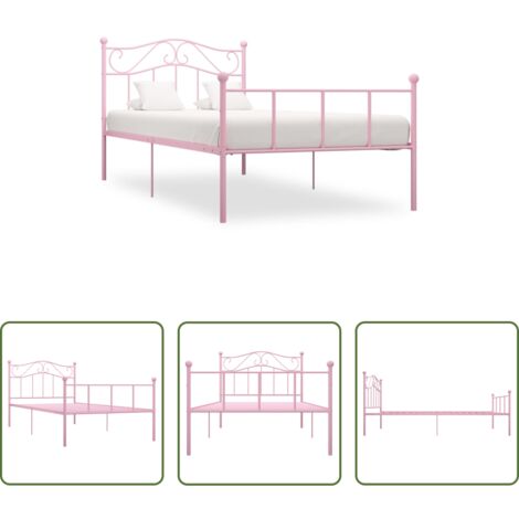 Letto rosa -  Giroletto Rosa in Metallo 90x200 cm