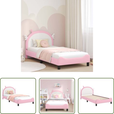 Letto rosa -  Struttura letto bambini con testata Rosa 80 x 200 cm PU