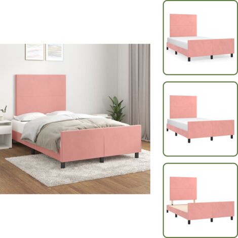 Letto rosa - vidaXL Giroletto con Testiera Rosa 120x200 cm in Velluto - Letto in velluto