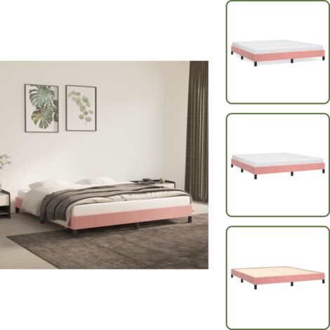 Letto Rosa - vidaXL Giroletto Rosa 160x200 cm in Velluto - Letto con Giroletto