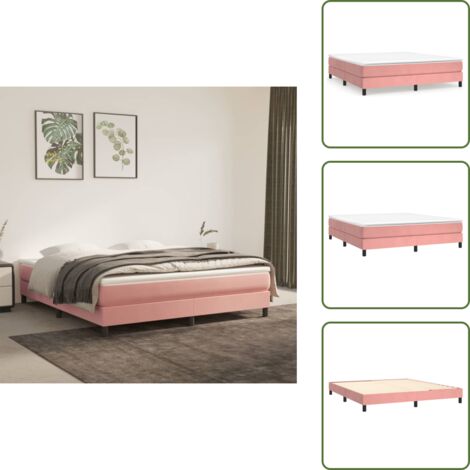 Letto rosa - vidaXL Struttura Letto a Rete a Molle Rosa 180x200 cm in Velluto - Letto in velluto