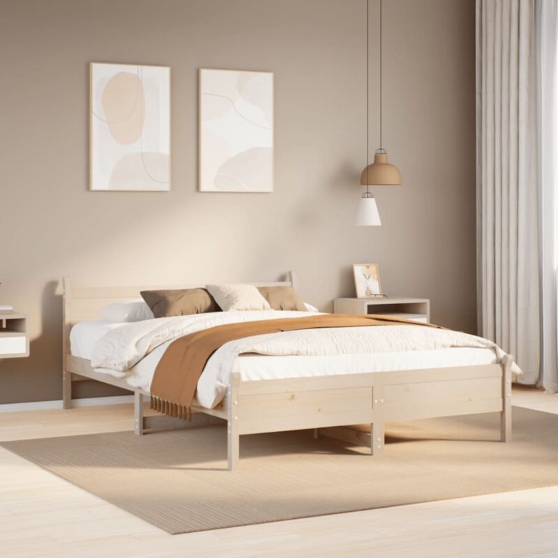 Letto senza Materasso 120x190 cm in Legno Massello di Pino