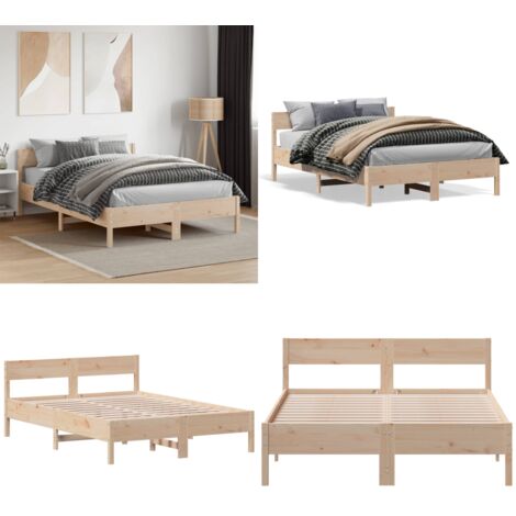 Letto senza Materasso 120x190 cm in Legno Massello di Pino - Letto in legno - Letto in pino