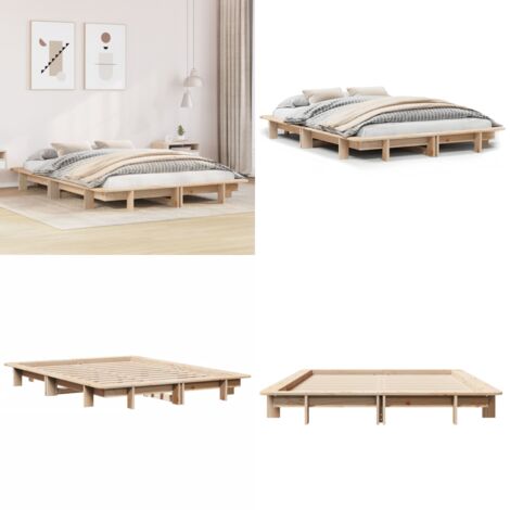 Letto senza Materasso 120x190 cm in Legno Massello di Pino - Letto in legno massello - Letto in pino