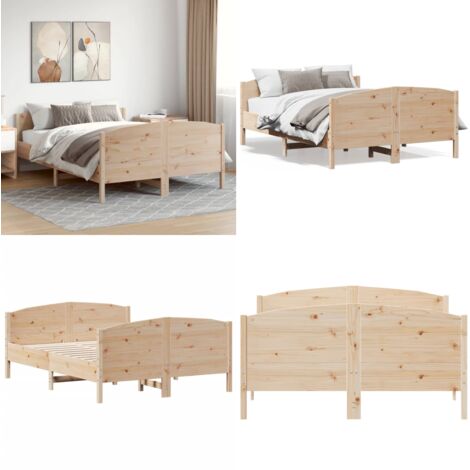 Letto senza Materasso 120x190 cm in Legno Massello di Pino - Letto senza materasso - Letto in pino