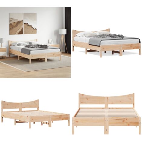 Letto senza Materasso 120x190 cm in Legno Massello di Pino - Letto senza materasso - Letto in pino