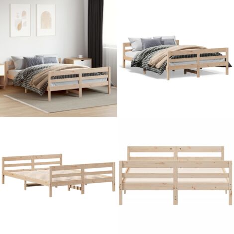 Letto senza Materasso 120x200 cm in Legno Massello di Pino - Letto in legno - Letto in pino